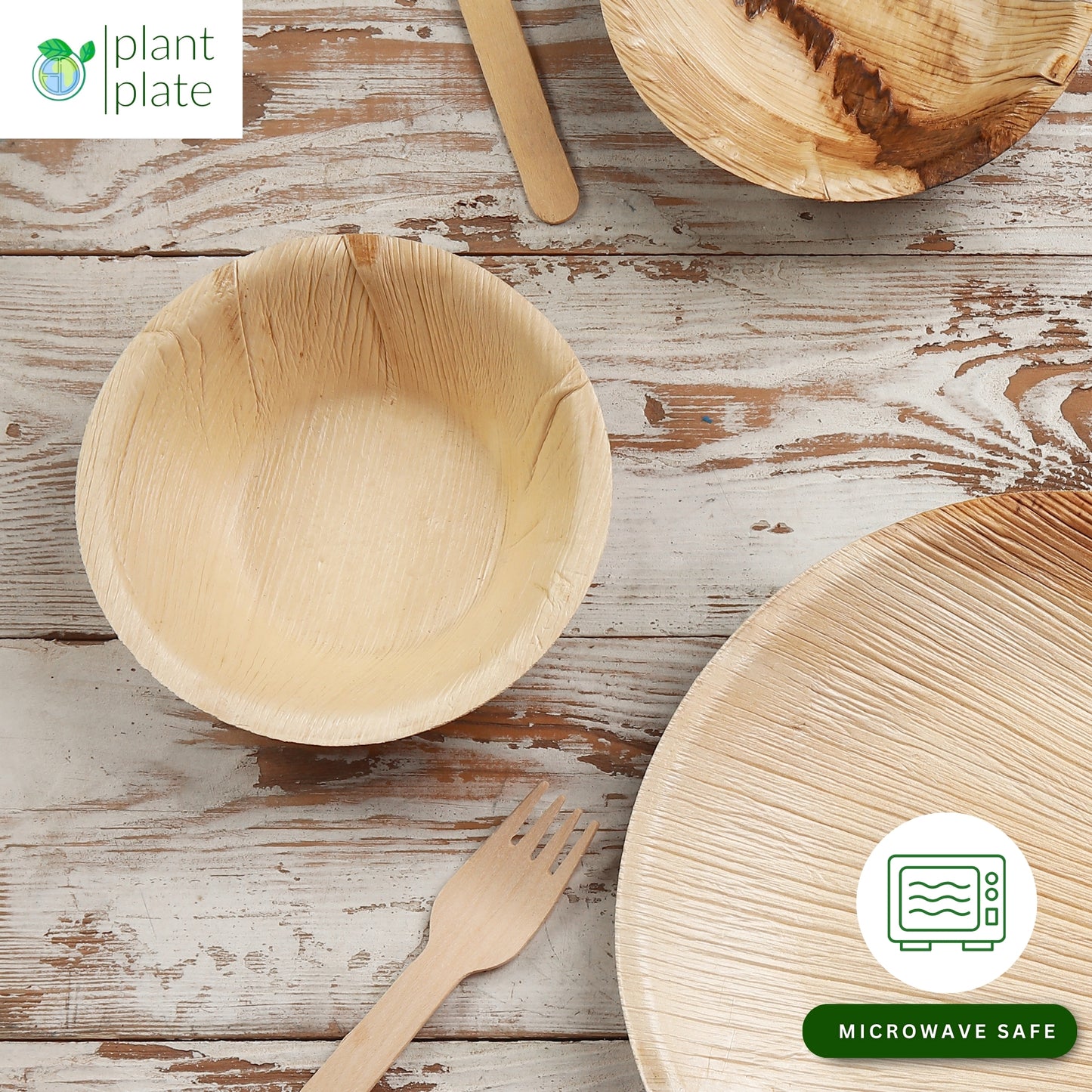Palm Leaf Areca Wooden Bamboo Bowls (6") - 200 PCS/Box