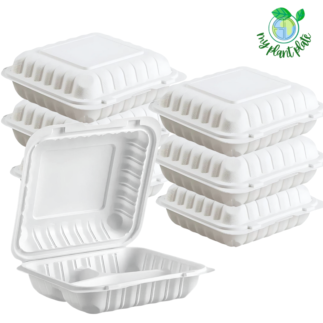 Mineral Filled 8x8 3 Compartment Clamshell - 150/Box
