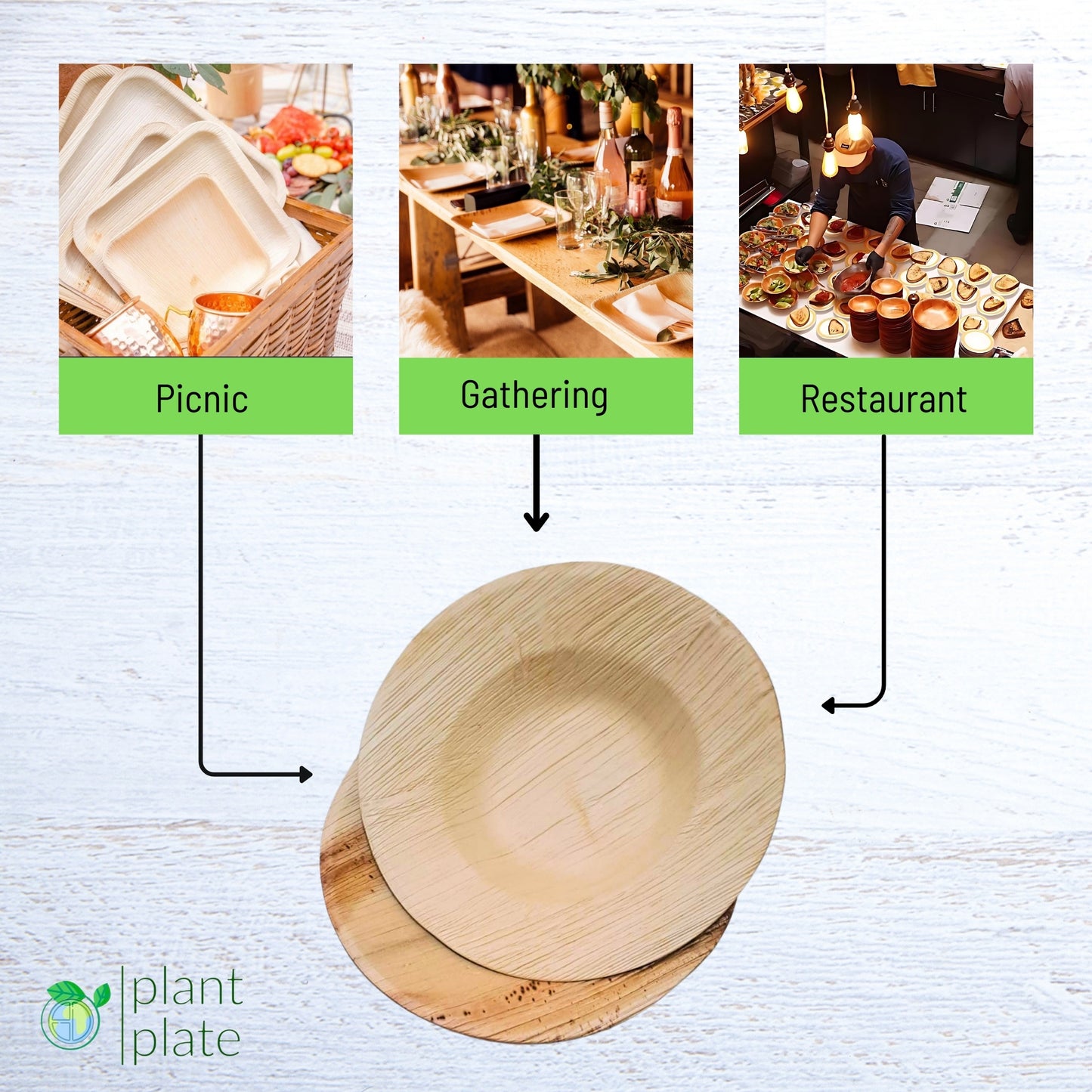 Palm Leaf Areca Wooden Bamboo Pasta Bowls (9") - 200 PCS/Box