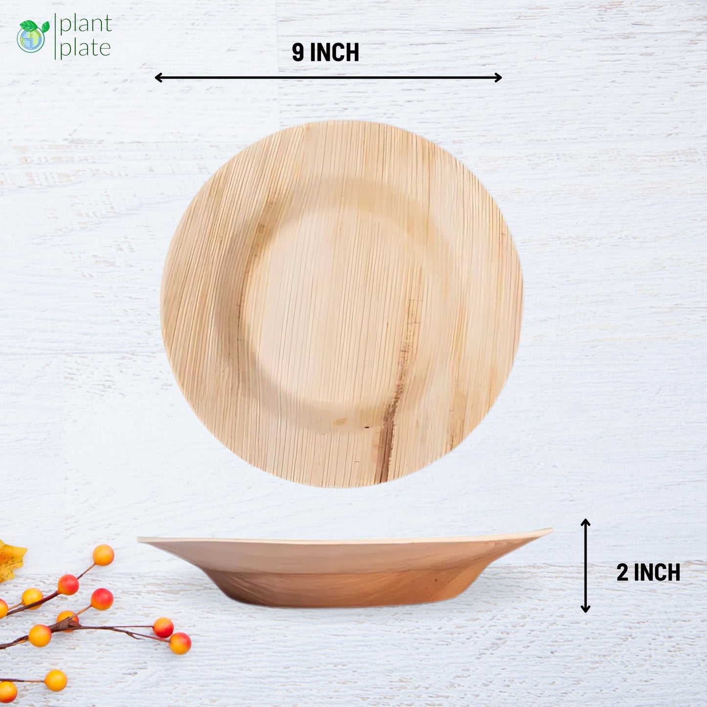 Palm Leaf Areca Wooden Bamboo Pasta Bowls (9") - 200 PCS/Box
