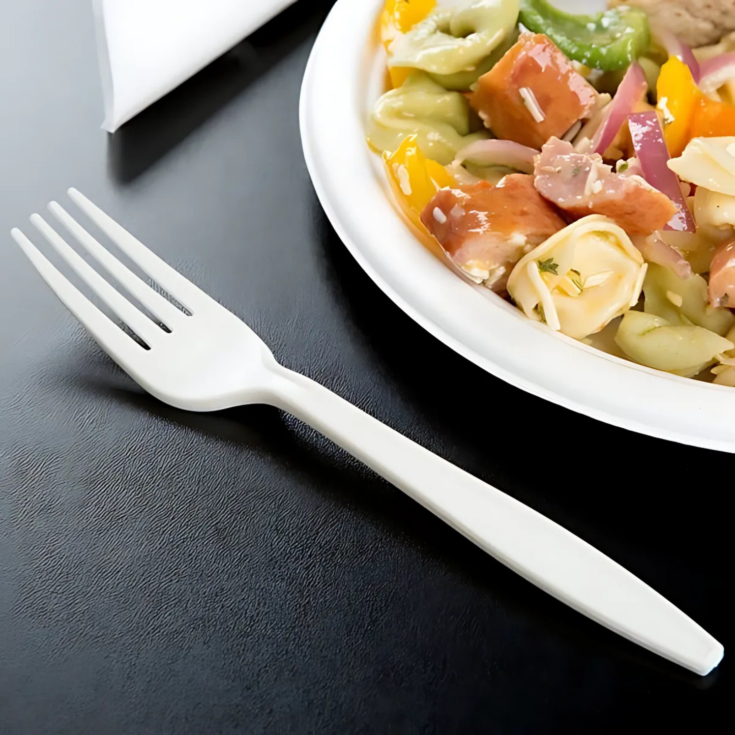 Heavy Modern Cornstarch Fork - 6.5g, 20 Pack (1000 pcs/Box)