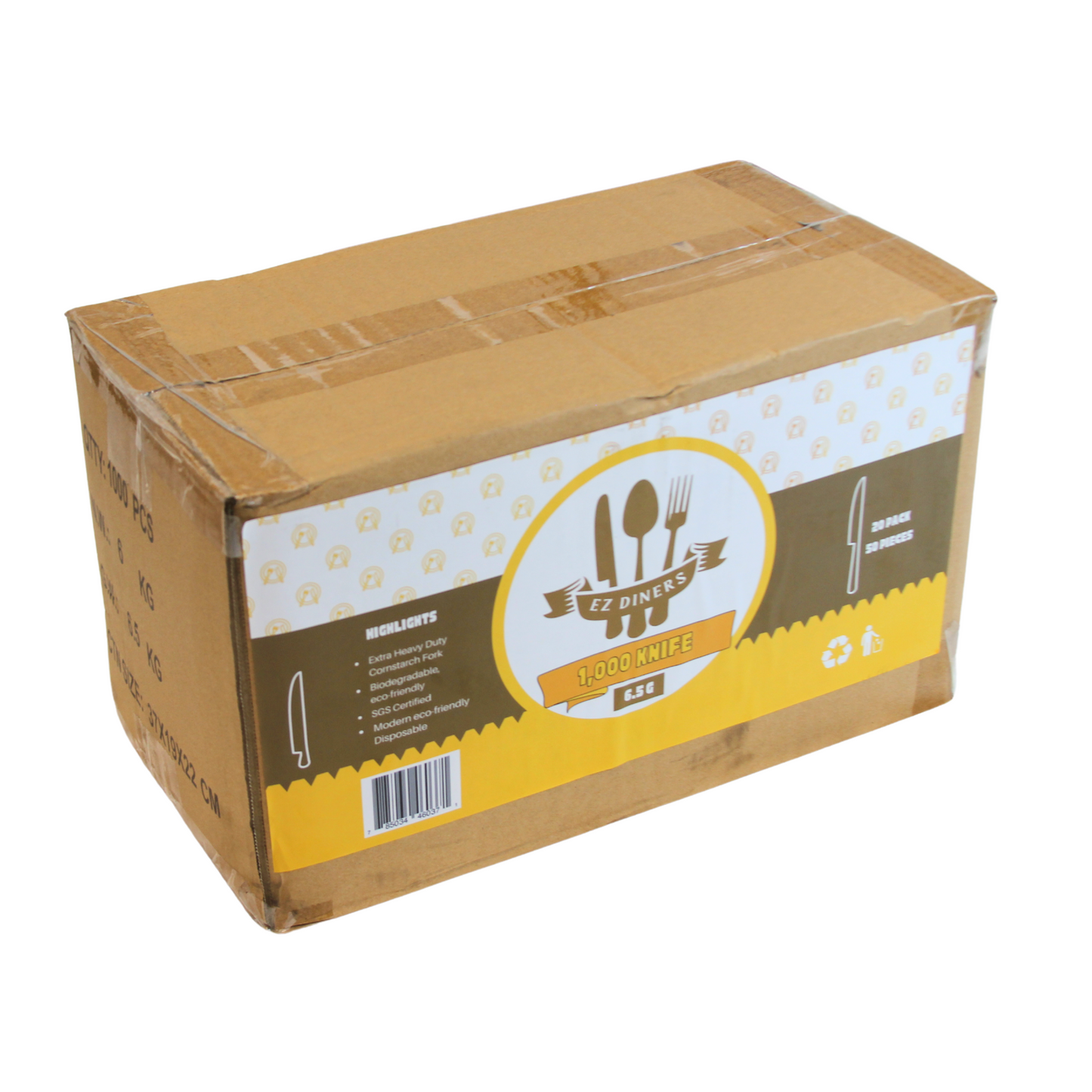 Heavy Modern Cornstarch Knife - 6.5g, 20 Pack (1000 pcs/Box)