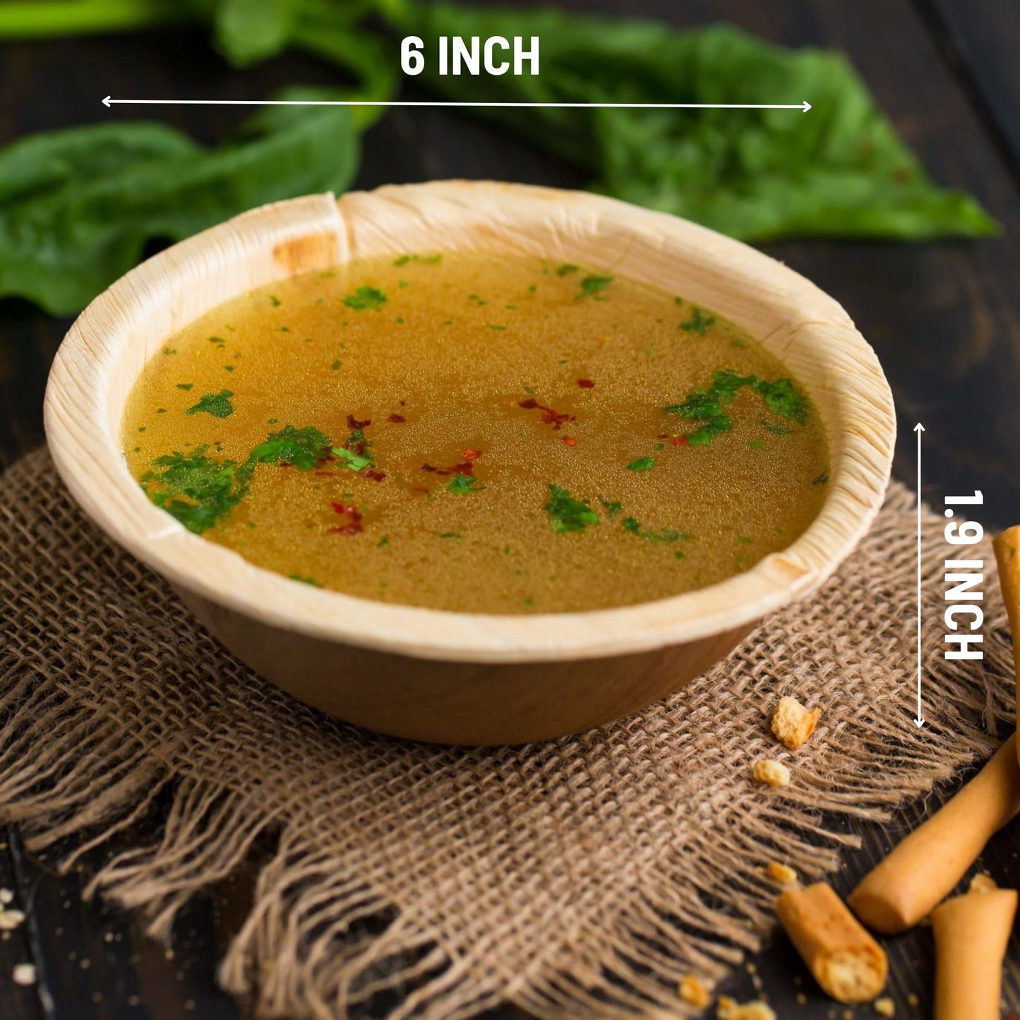 PLB-6R NATURAL PALM LEAF BOWLS