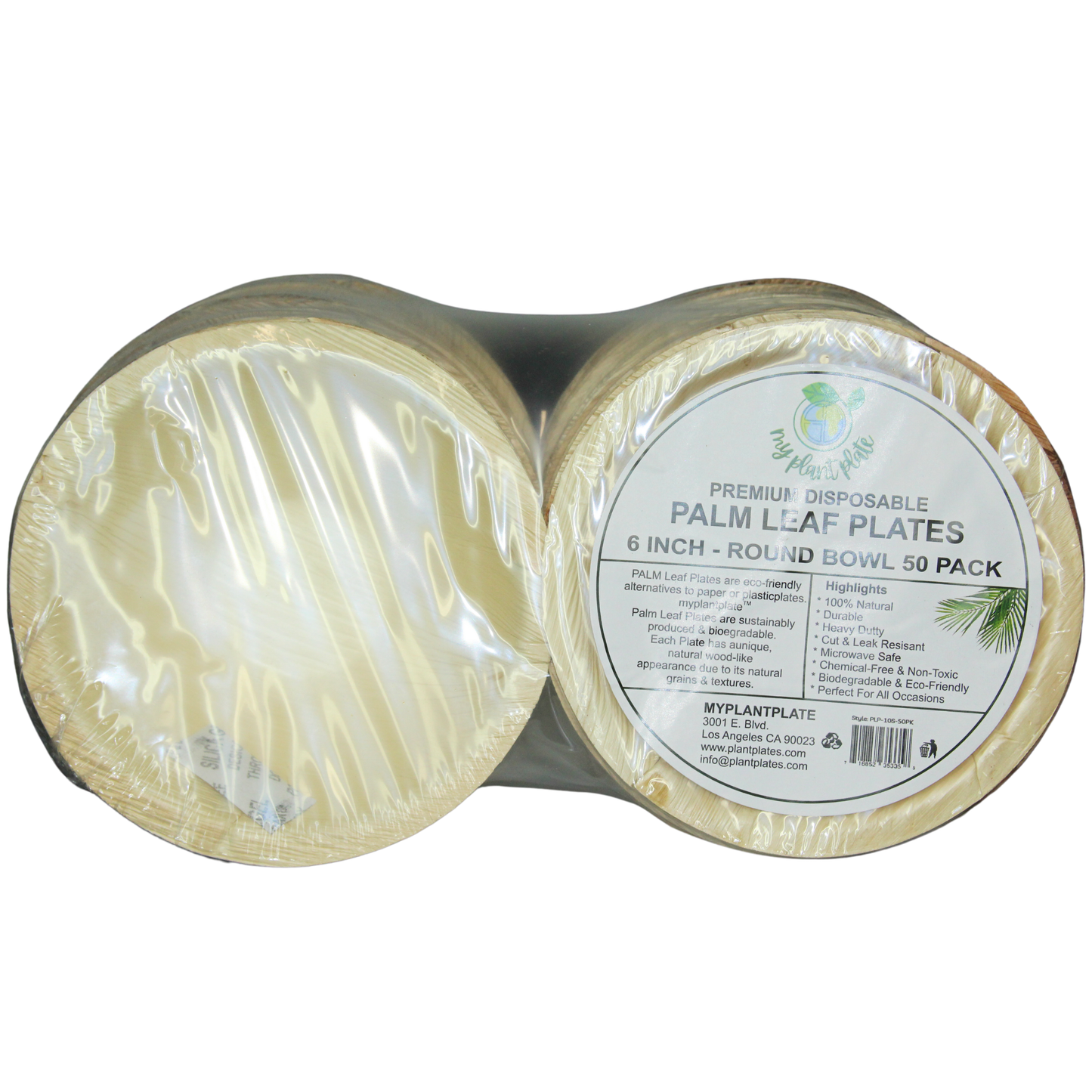 Palm Leaf Areca Wooden Bamboo Bowls (6") - 200 PCS/Box