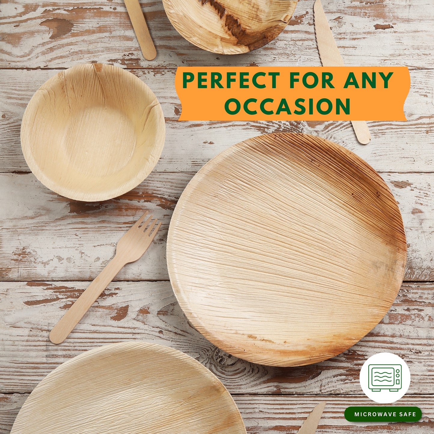 Areca Palm Leaf Plates - 10 Inch Round (200 pcs/box)