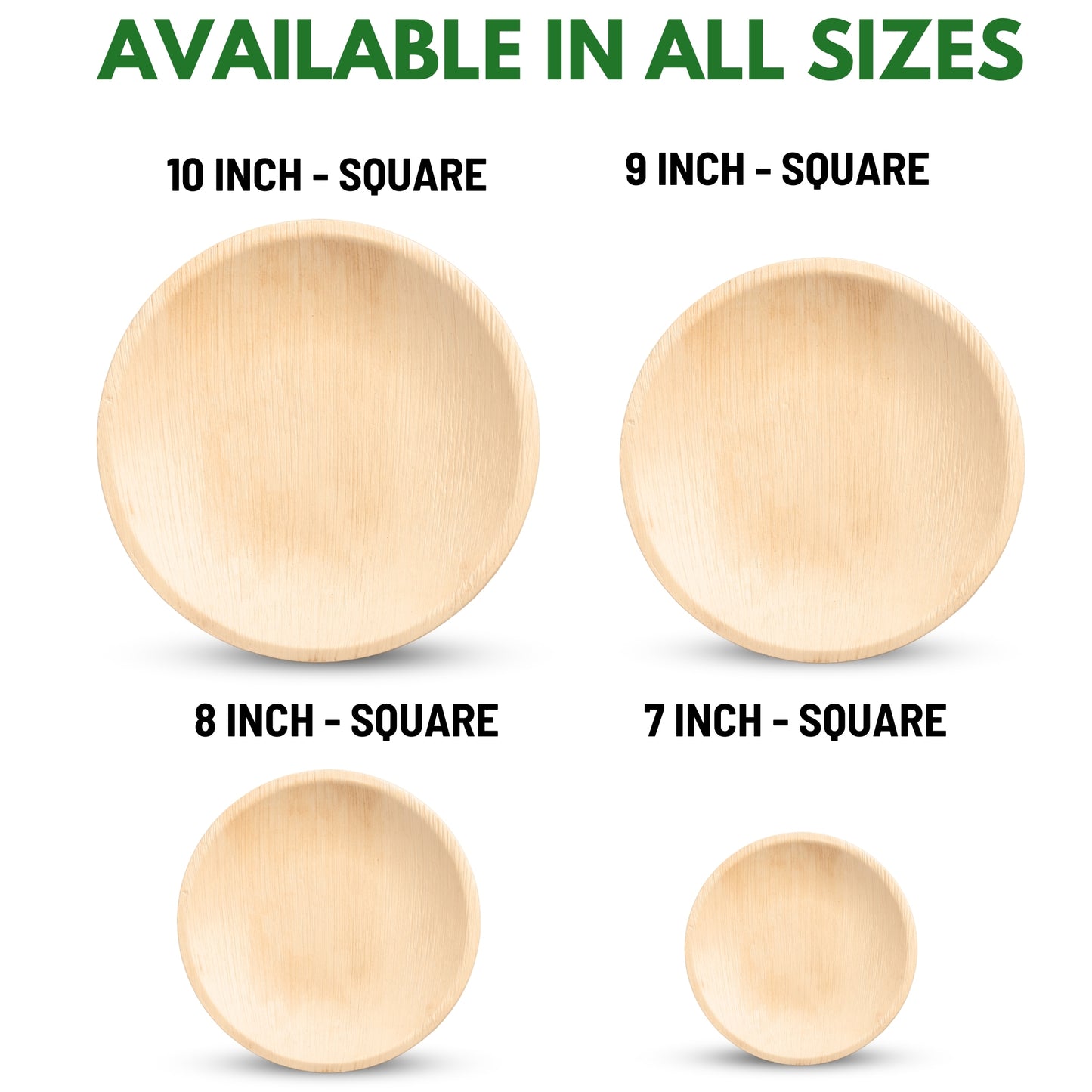 Areca Palm Leaf Plates - 10 Inch Round (200 pcs/box)