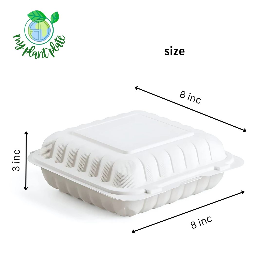 Mineral Filled 8x8 3 Compartment Clamshell - 150/Box