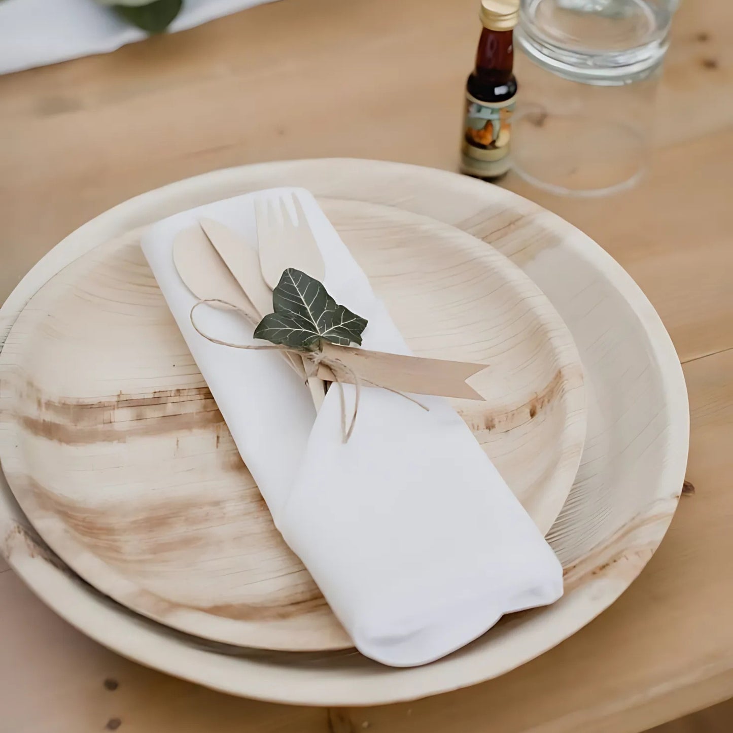 Areca Palm Leaf Round Plates Combo (10" & 7") - 200 pcs/box