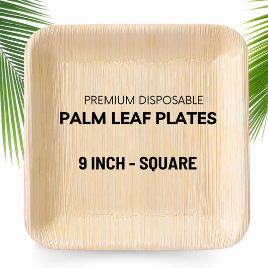 9' Square Palm Leaf Plate 200pc/Box