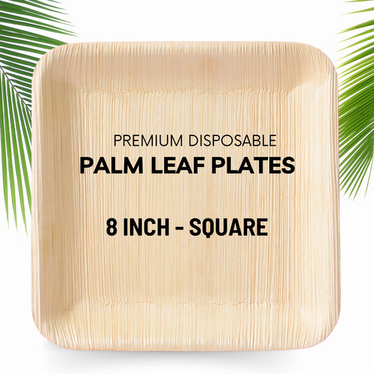 8' Square Palm Leaf Plate 200pc/Box