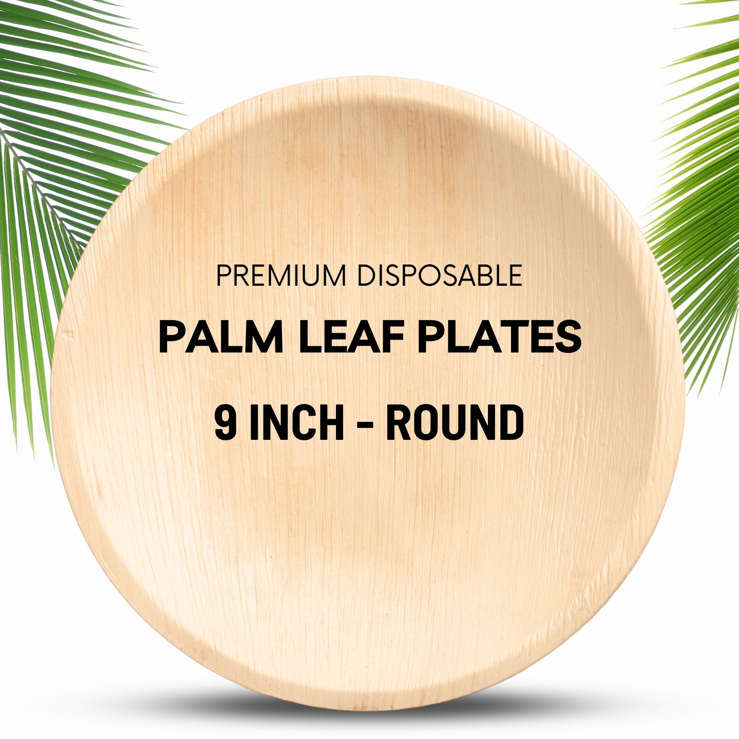 9' Round Palm Leaf Plate 200pc/Box