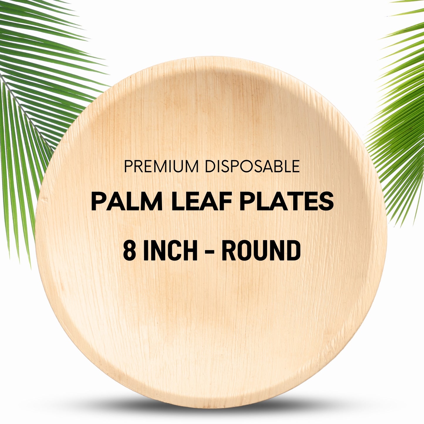 8' Round Palm Leaf Plate 200pc/Box