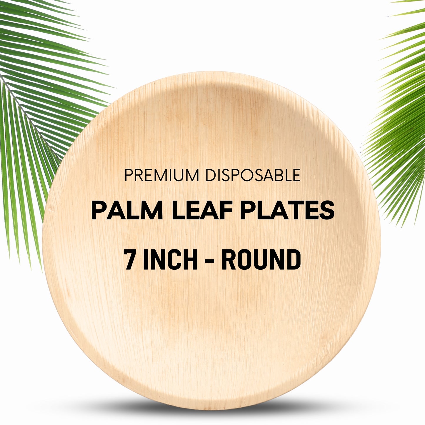 7' Round Palm Leaf Plate 200pc/Box