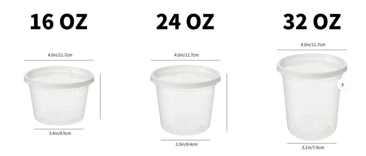 240-Pack 16 oz Microwaveable Deli Containers with Lids – BPA-Free PP Plastic | DELI CONT-16oz