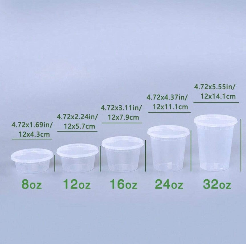 240-Pack 12 oz Microwaveable Deli Containers with Lids – BPA-Free PP Plastic | DELI CONT-12oz